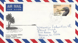 Tuvalu 1990 Funafuti Pacific Reef Heron Egretta Sacra Official Cover - Aves Gruiformes (Grullas)