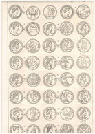 Stamps Planche Gravée Monnaies Romaines XVIIIe Siècle Monete Romane Stampa Su Carta Pergamena Ex Libro - Livres & Logiciels