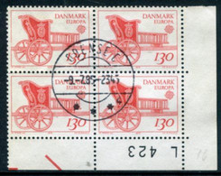 DENMARK 1979 Eurioa: History Of The Post 1.30 Kr. Block Of 4 Used   Michel 686 - Usati