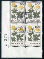 DENMARK 1977 Endangered Flowers 1.00 Kr. Block Of 4 Used   Michel 653 - Usati