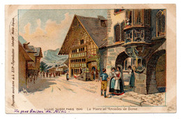 PARIS-Exposition 1900-Village Suisse-La Place De Berne-1900--cachet Oblitération PARIS 106 + Village Suisse+Aimargues-30 - Exhibitions