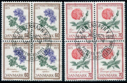 DENMARK 1973 Jutland Horticultural Society. Blocks Of 4 Used   Michel 543-44 - Used Stamps