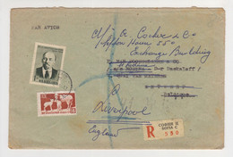 Bulgaria Bulgarie Bulgarije 1956 Registered Cover W/Topic Stamps Lenin, Lamb Sent To Belgium Resend To England (ds414) - Covers & Documents