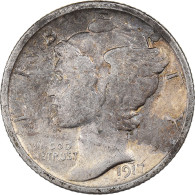 Monnaie, États-Unis, Mercury Dime, Dime, 1917, U.S. Mint, Philadelphie, TB+ - 1916-1945: Mercury (Mercurio)