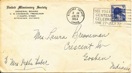 Canada Cover Kitchener Ontario 21-6-1954 - Storia Postale