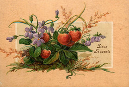 Fraises * CPA Illustrateur Gaufrée Embossed * 1906 * Fraise Strawberry - Sonstige & Ohne Zuordnung