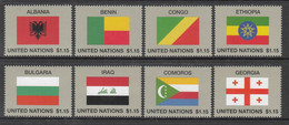2017 United Nations New York Flags Albania Ethiopia Georgia Iraq Complete Set Of 8 MNH @ BELOW FACE VALUE - Ungebraucht
