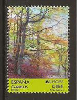 SPAGNA - EUROPA 2011 - TEMA ANNUALE "LE FORESTE '.- SERIE 1 Francobolli Logo EUROPA  - Dent. - 2011