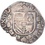 Monnaie, Pays-Bas Espagnols, Philippe II, 1/20 Ecu, 1593, Anvers, TB, Billon - Pays Bas Espagnols