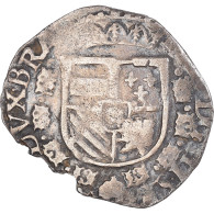 Monnaie, Pays-Bas Espagnols, Philippe II, 1/20 Ecu, 1593, Anvers, TB, Billon - Paesi Bassi Spagnoli