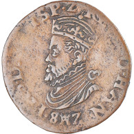 Monnaie, Pays-Bas Espagnols, Philippe II, Liard, 1582, Mons, Hainaut, TTB - Pays Bas Espagnols