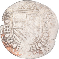 Monnaie, Pays-Bas Espagnols, Philippe II, 1/20 Ecu, 1594, Tournai, TB, Billon - Pays Bas Espagnols