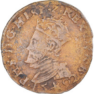 Monnaie, Pays-Bas Espagnols, Philippe II, Liard, 1592, Maastricht, TB+, Cuivre - Spaanse Nederlanden