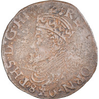 Monnaie, Pays-Bas Espagnols, Philippe II, Liard, 1586, Tournai, TB, Cuivre - Paesi Bassi Spagnoli