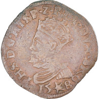Monnaie, Pays-Bas Espagnols, Philippe II, Liard, 1589, Maastricht, TB+, Cuivre - Países Bajos Españoles