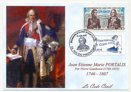FRANCE - CM - 0,45 Préparation Du Code Civil - Bicentenaire De La Mort De Jean Portalis - AIX EN PROVENCE -15/09/2007 - 2000-2009