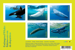 Stamps Of Canada ( Pre Order) 2022  - Endangered Whales: Souvenir Sheet . - Ongebruikt
