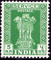 INDIA 1957 5np Deep Emerald SERVICE SGO168a MH - Dienstmarken