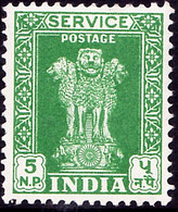INDIA 1957 5np Deep Emerald SERVICE SGO168a MH - Timbres De Service