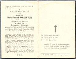 Bidprentje Wilmarsdonk - Van Der Poel Maria Elisabeth (1872-1950) - Imágenes Religiosas