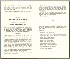 Bidprentje Wondelgem - De Groote Henri (1894-1966) - Imágenes Religiosas