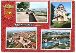 82130 LAFRANÇAISE - 4 Petites Vues Avec Blason Du Tarn-et-Garonne - Postée En 1970 - Lafrancaise