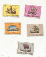 Timbre , SAINT MARIN, REPUBLICA DI SAN MARINO ,bateaux , LOT DE 5 TIMBRES - Colecciones & Series