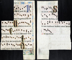 Seltenes, Sehr Großes Original Pergament-Blatt Aus Einer Antiphonar-Handschrift Des 15. Jahrhunderts / Very Ra - Teatro & Script
