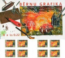 Latvia Lettland 2006 Childrens Drawings Graphics Postage Booklet Of 8 Stamps Mint - Gravuren