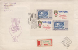 Enveloppe  Recommandée   FDC   1er   Jour    HONGRIE   Bloc   Feuillet   Exposition  Philatélique   WIPA   1965 - FDC