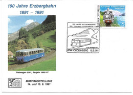 2132w: Heimatbeleg 8794 Vordernberg, Motiv "Eisenbahn" Aus 1991, 100 Jahre Erzbergbahn - Vordernberg
