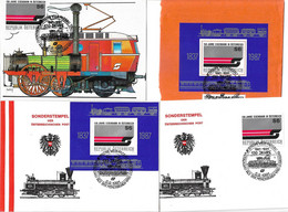 2132y: Heimatbeleg 4780 Schärding, Motiv "Eisenbahn" Aus 1991 Strecke Wels- Passau, 4 Belege Vom BSV Münzkirchen - Schärding