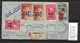 Madagascar - Comores - Dzaoudzi - Mayotte  - 1944 - FFL -Recommandée - Posta Aerea