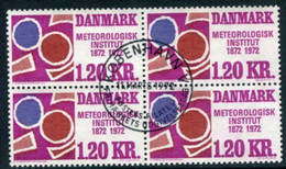 DENMARK 1972 Centenary Of Meteorological Institute Block Of 4 Used   Michel 521 - Usati