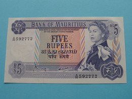 5 ( Five ) Rupees ( A-46 592772 ) Bank Of Mauritius ( For Grade, Please See Photo ) UNC ! - Maurice
