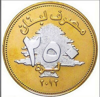 Lebanon Liban  LUCKY Coin, UNC, Commemorative, 250 Livres 2012, In Capsule - Lebanon