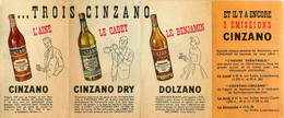 CINZANO * Doc Publicitaire Ancien Illustré * Cinzano Dry Dolzano Alcool Pub Publicité - Publicité