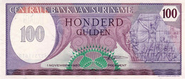 Surinam 100 Gulden 1985 UNC P-128b "free Shipping Via Regular Air Mail (buyer Risk)" - Suriname