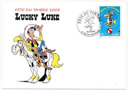 FRANCE - Carte Fédérale - Fête Du Timbre 2003 0,46e Lucky Lucke - Aix En Provence - 15/03/2003 - Briefe U. Dokumente