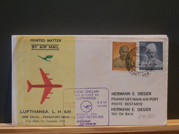 99/765   DOC.  1° VOL LUFTHANSA  1963  INDIA - Poste Aérienne