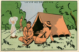 Scoutisme * CPA Illustrateur * La Tente * Thème Scout Jamborée Scouts * Pub Grands Magasin De La Samaritaine - Scouting