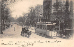 Caen       14          Boulevard Saint Pierre. Fiacre Et Tramway .    (voir Scan) - Caen