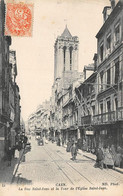 Caen       14         Rue  Saint Jean Et La Tour De L'église      (voir Scan) - Caen