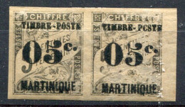 Martinique         19 *  Paire Avec Variété Sur Le Timbre De Droite (c Aulieu De O Dans Poste) Rare - Unused Stamps