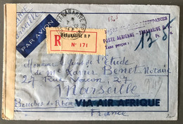 Madagascar Sur Enveloppe Affranchissement En Numéraire + TAD TANANARIVE 7.12.1944 + Censure - (B1665) - Briefe U. Dokumente
