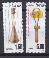 ISRAEL, 1977, Used Stamp(s), Without Tab, Ancient Musical Instruments, SG664-666, Scannr. 17478, 2 Values Only - Gebruikt (zonder Tabs)