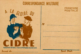 Carte Postale Militaire * FM Franchise Militaire * CPA Illustrateur * A La Gloire Du Cidre ! * Propagande Ww1 Guerre - Sonstige & Ohne Zuordnung