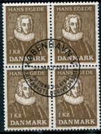 DENMARK 1971 Arrival Of Egede In Greenland Block Of 4 Used   Michel 511 - Gebruikt