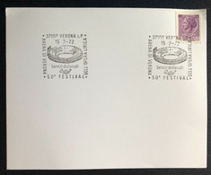 ITALY,  « VERONA », « ARENA - 50º FESTIVAL DELL'OPERA LIRICA »,« Special Comm.Postmark », 1972 - Lotti E Collezioni