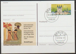 BRD Ganzsache 1994 PSo36 Briefmarkenbörse Sindelfingen'94 Ersttagsstempel 13.10.94 Berlin (d510)günstige Versandkosten - Postkarten - Gebraucht